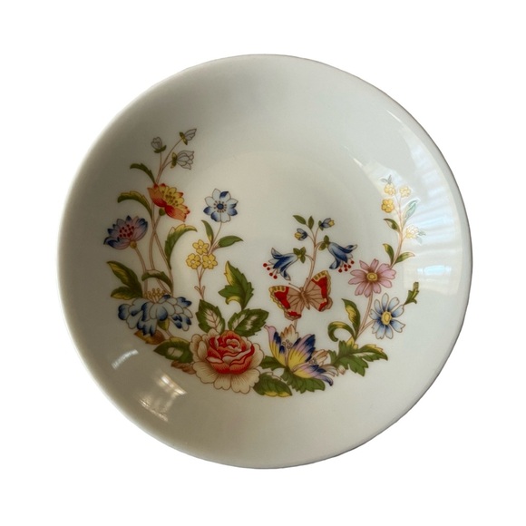 Set of (2) Aynsley Bone China Floral Garden Trinket Bowls - Picture 3 of 4